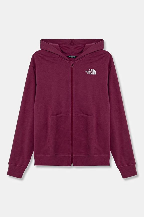 Dječja pamučna dukserica The North Face FZ OVERSIZE LIGHT HOODIE print ljubičasta NF0A89HG6EO1