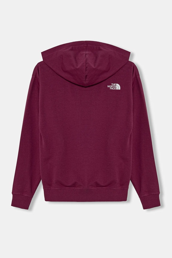 Dječja pamučna dukserica The North Face FZ OVERSIZE LIGHT HOODIE NF0A89HG6EO1 ljubičasta SS25