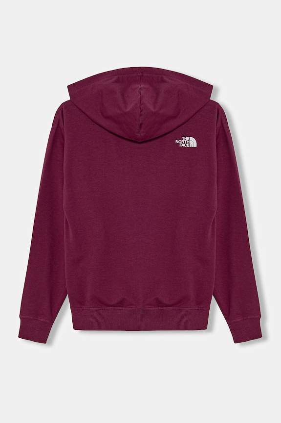Dječja pamučna dukserica The North Face FZ OVERSIZE LIGHT HOODIE NF0A89HG6EO1 ljubičasta SS25