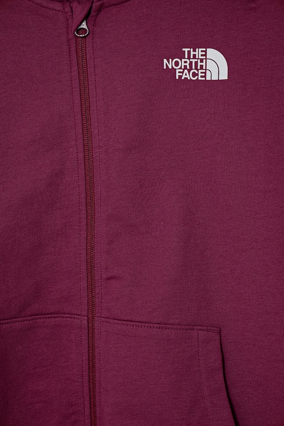 Djevojčice Dječja pamučna dukserica The North Face FZ OVERSIZE LIGHT HOODIE NF0A89HG6EO1 ljubičasta