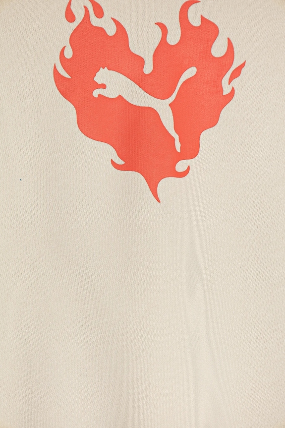 DÍVKA Bavlněná mikina Puma FLAMING LOVE Hoodie TR 685109 béžová