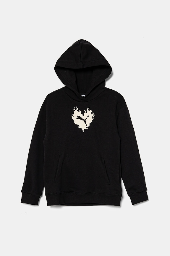 Puma pamut melegítőfelső FLAMING LOVE Hoodie TR pamut fekete 685109