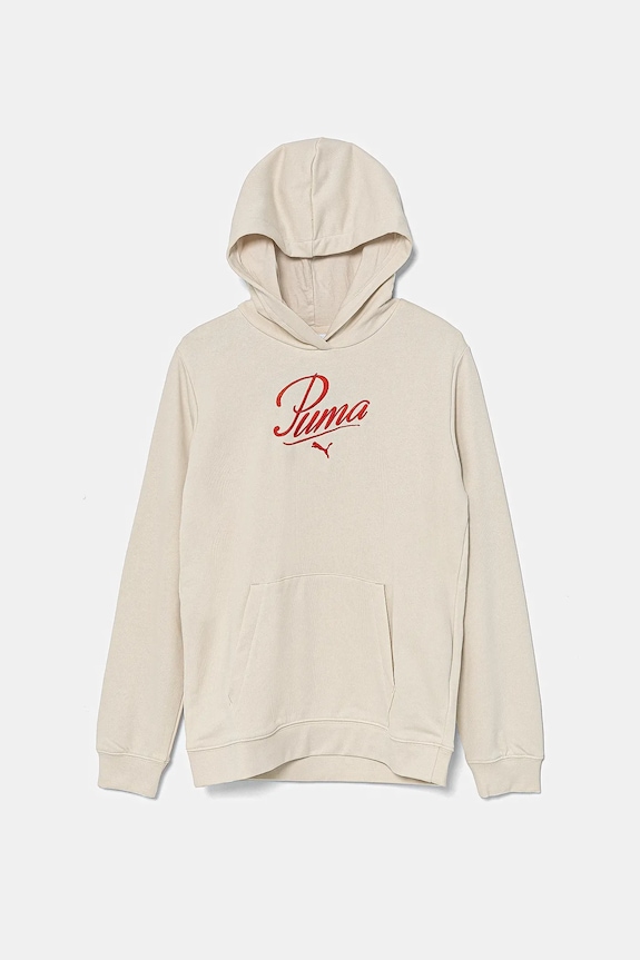Dětská mikina Puma ESS SCRIPT Hoodie TR s kapucí béžová 685806