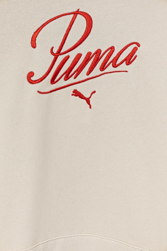 DÍVKA Dětská mikina Puma ESS SCRIPT Hoodie TR 685806 béžová