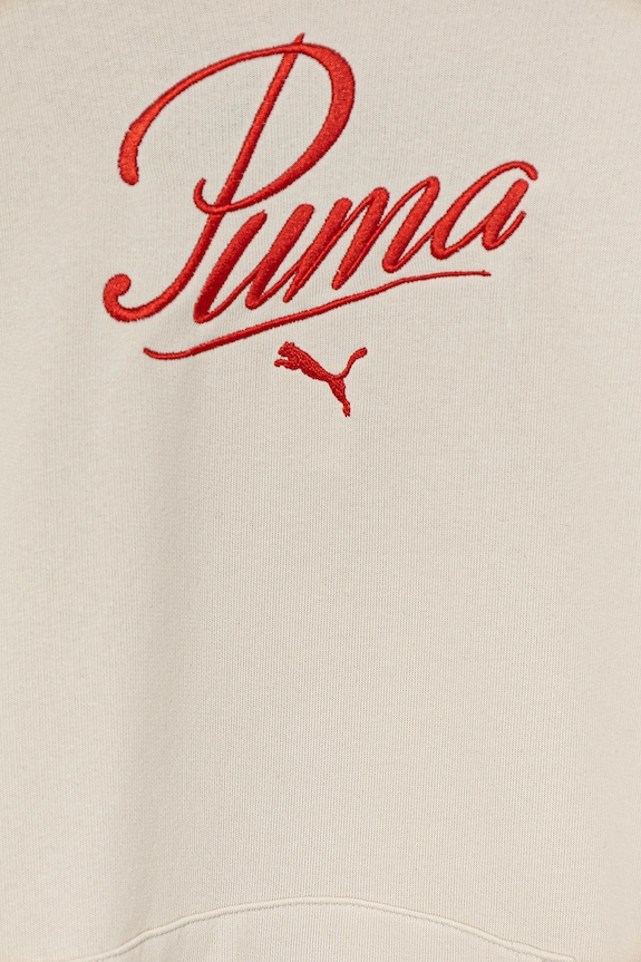 DÍVKA Dětská mikina Puma ESS SCRIPT Hoodie TR 685806 béžová