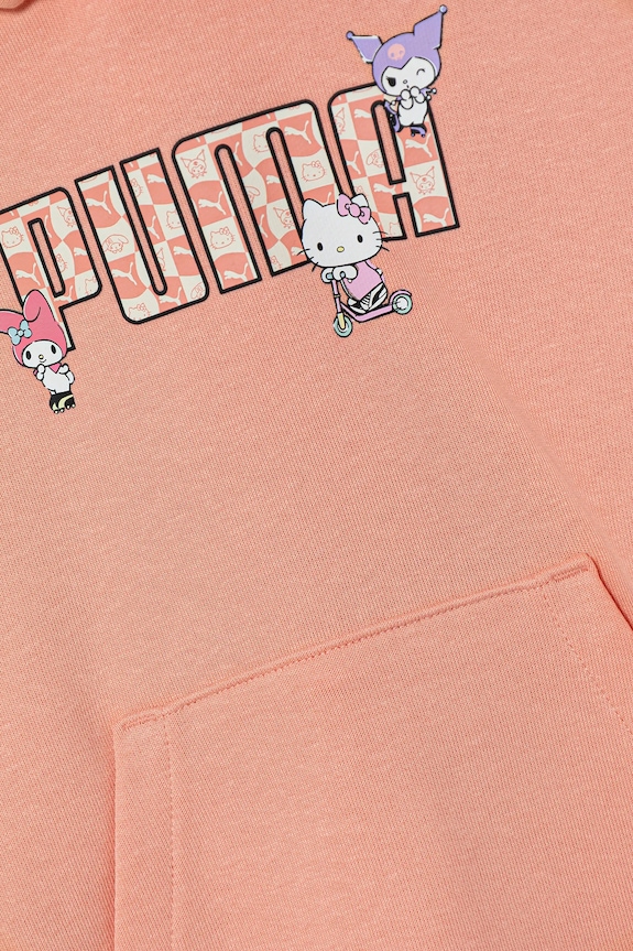 DÍVKA Dětská mikina Puma HELLO KITTY & FRIENDS Relaxed Hoodie TR 630063 oranžová