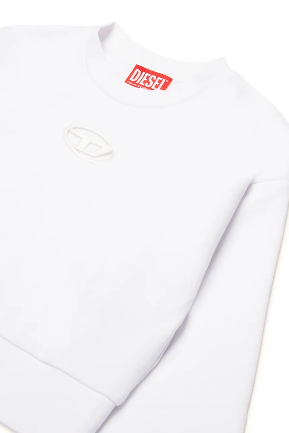 Момиче Детски памучен суичър Diesel STRASLIUM SWEAT-SHIRT J01826 бял