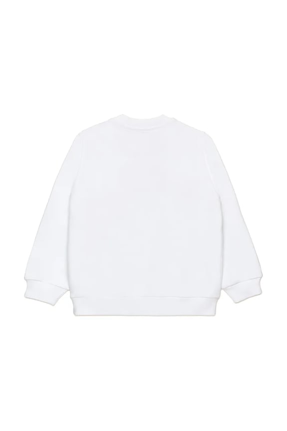 Diesel hanorac de bumbac pentru copii SCACUORE SWEAT-SHIRT J02230 alb SS25
