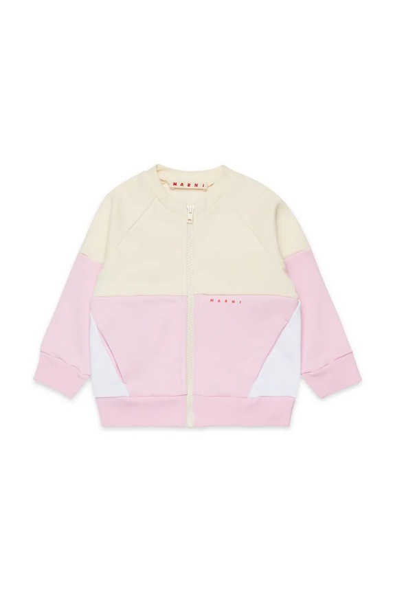 Marni hanorac de bumbac pentru bebeluși MS305B SWEAT-SHIRT uni roz M01389