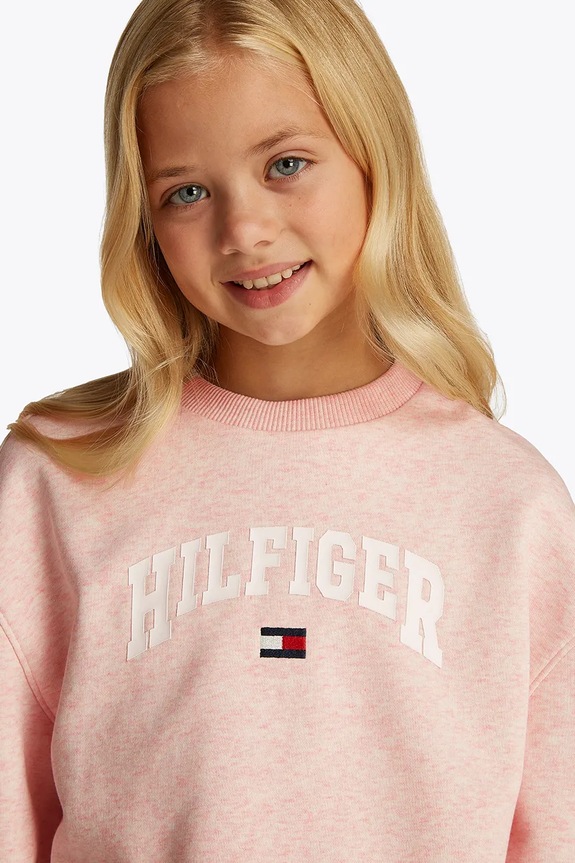 Tommy Hilfiger bluza copii KG0KG08559.116.122.PPYA roz