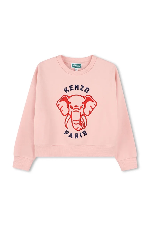 Παιδική βαμβακερή μπλούζα Kenzo Kids χωρίς κουκούλα πορτοκαλί K61048.114.150
