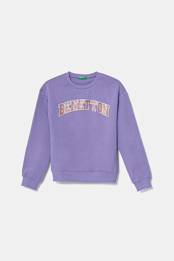 United Colors of Benetton hanorac de bumbac pentru copii print violet 3J68C10MX.G.Seasonal