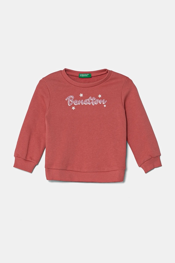Detská bavlnená mikina United Colors of Benetton bavlna ružová 3J70G10HX.P.Seasonal