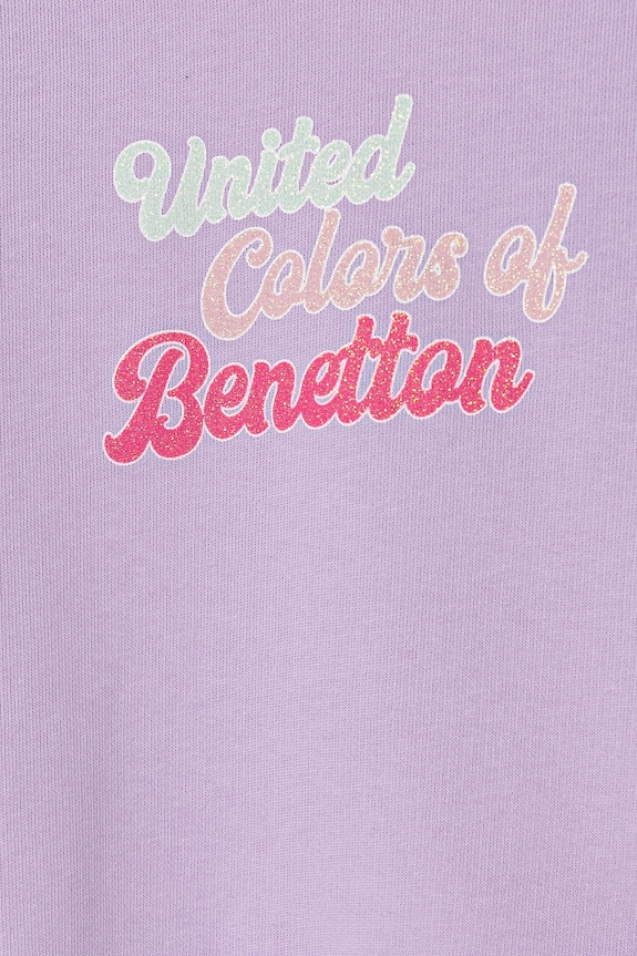 DÍVKA Dětská bavlněná mikina United Colors of Benetton 3J70G10HX.P.Seasonal fialová