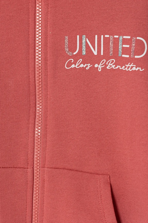 Dievča Detská bavlnená mikina United Colors of Benetton 3J68C504N.G.Seasonal ružová