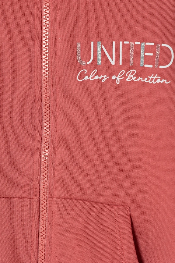 Dievča Detská bavlnená mikina United Colors of Benetton 3J68C504N.G.Seasonal ružová