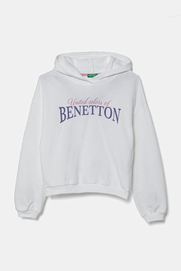 Detská bavlnená mikina United Colors of Benetton bavlna biela 3J68C204D.G.Seasonal