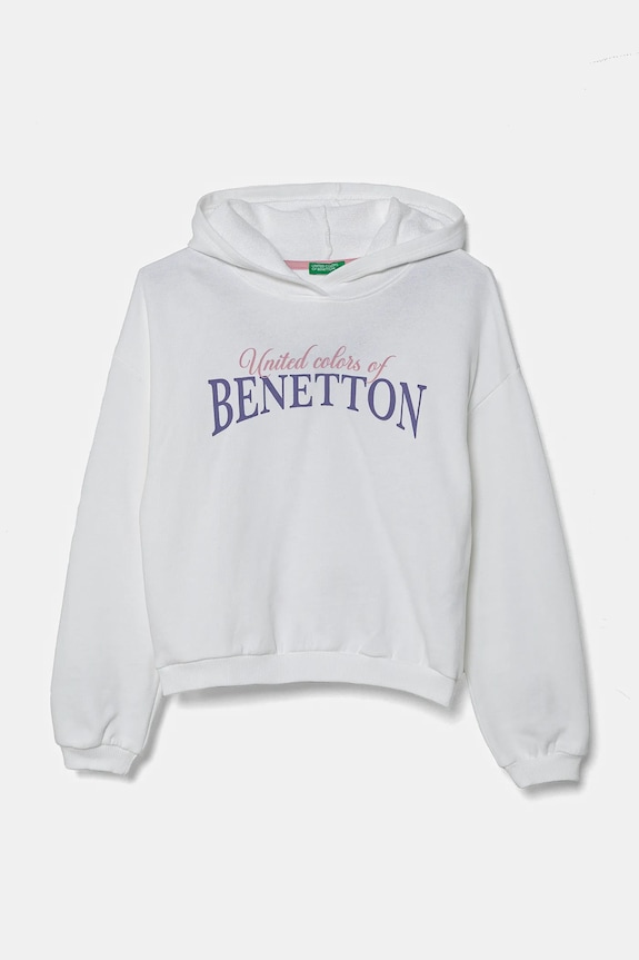 Detská bavlnená mikina United Colors of Benetton bavlna biela 3J68C204D.G.Seasonal