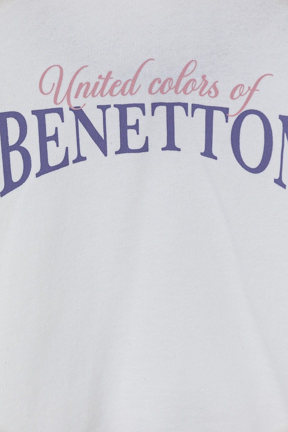 Dievča Detská bavlnená mikina United Colors of Benetton 3J68C204D.G.Seasonal biela