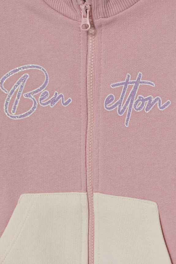 Dievča Detská bavlnená mikina United Colors of Benetton 3J70G503N.P.Seasonal ružová