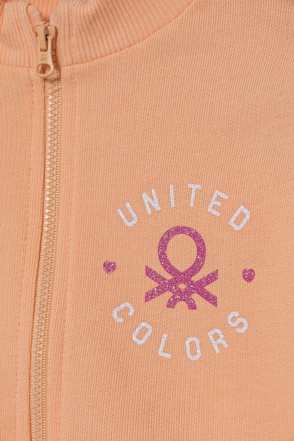 Fete United Colors of Benetton hanorac de bumbac pentru copii 3J70G503N.P.Seasonal portocaliu