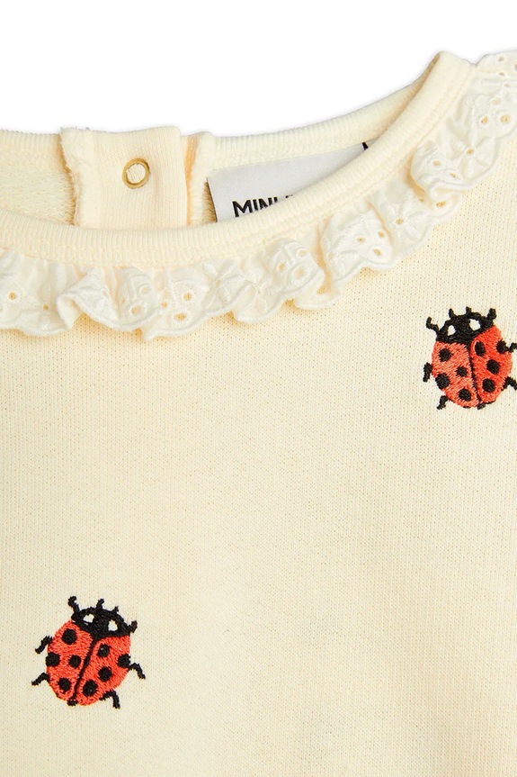 Παιδική βαμβακερή μπλούζα Mini Rodini Ladybugs μπεζ 2522010711