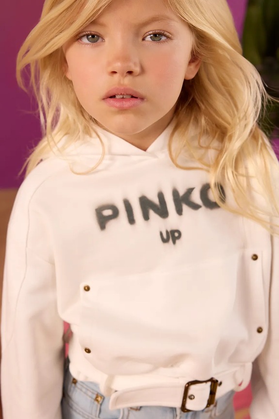 Pinko bluza bawełniana dziecięca nadruk biały KFFE007.0.FF014