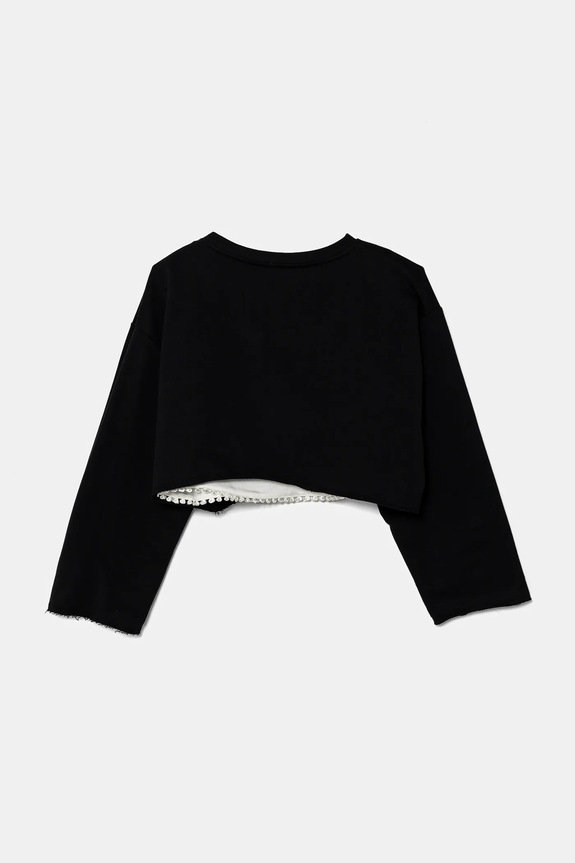 Elisabetta Franchi hanorac de bumbac pentru copii EFFE144.0.FF002 negru SS25