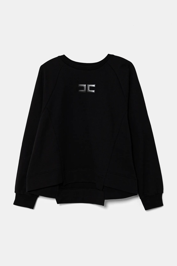 Elisabetta Franchi bluza bawełniana dziecięca aplikacja czarny EFFE145.0.FF002