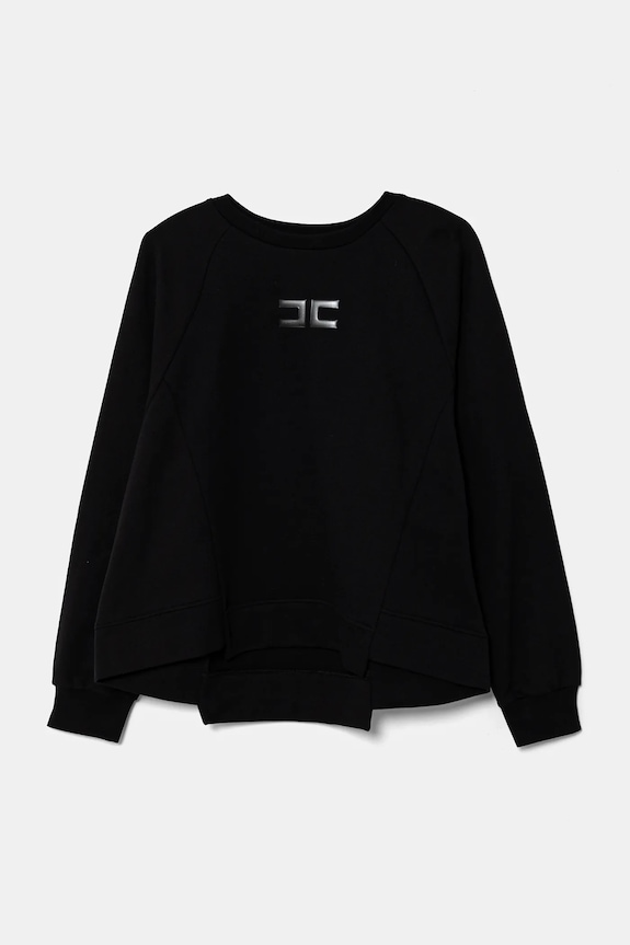 Elisabetta Franchi bluza bawełniana dziecięca aplikacja czarny EFFE145.0.FF002