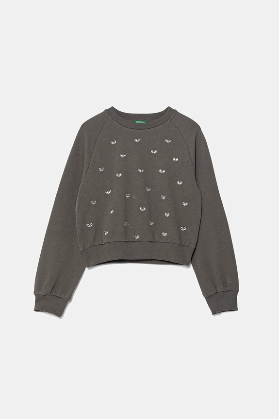 Detská bavlnená mikina United Colors of Benetton bavlna sivá 3J70C10O2.G.Seasonal