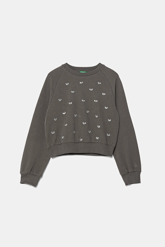Detská bavlnená mikina United Colors of Benetton bavlna sivá 3J70C10O2.G.Seasonal