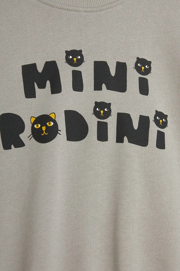 Dětská bavlněná mikina Mini Rodini Mini Rodini Cats šedá 2512010597