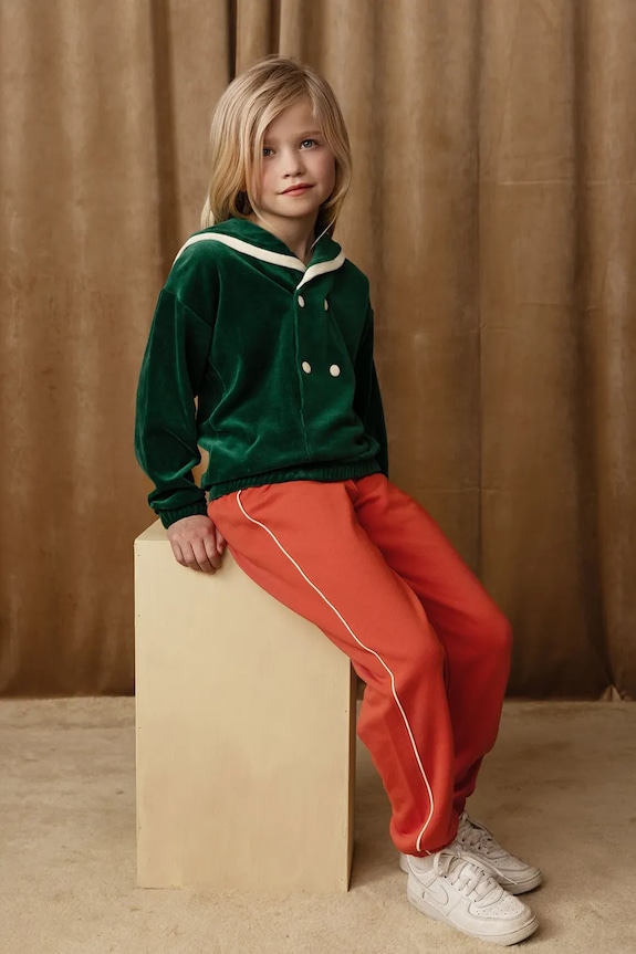 Mini Rodini hanorac de bumbac pentru copii Sailor uni verde 2512012775