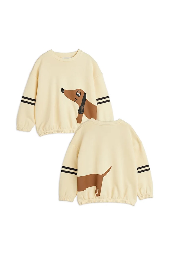 Detská bavlnená mikina Mini Rodini Dog 2512013513 béžová SS25