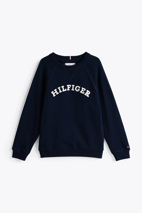 Tommy Hilfiger hanorac de bumbac pentru copii KS0KS00626.128.176.PPYA bleumarin SS25
