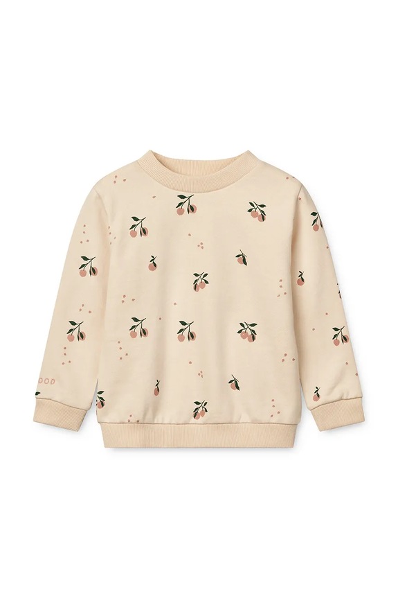 Liewood bluza bawełniana dziecięca Thora Printed Sweatshirt LW19862 beżowy SS25