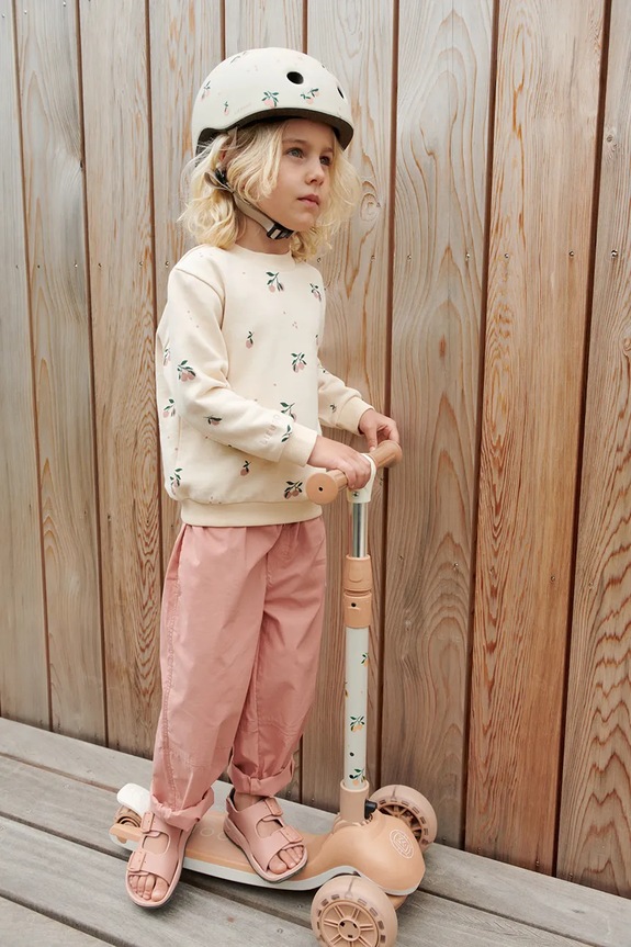 Liewood bluza bawełniana dziecięca Thora Printed Sweatshirt LW19862 beżowy