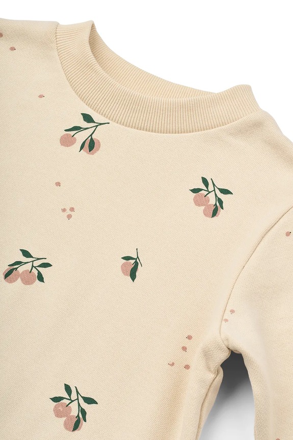 Liewood bluza bawełniana dziecięca Thora Printed Sweatshirt beżowy LW19862