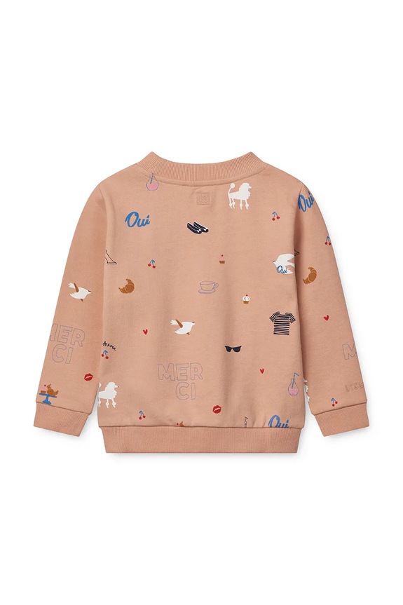 Chłopiec Liewood bluza bawełniana dziecięca Thora Printed Sweatshirt LW19862 pomarańczowy