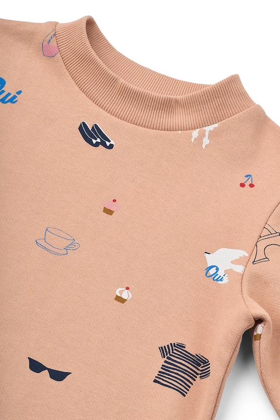 Liewood bluza bawełniana dziecięca Thora Printed Sweatshirt pomarańczowy LW19862