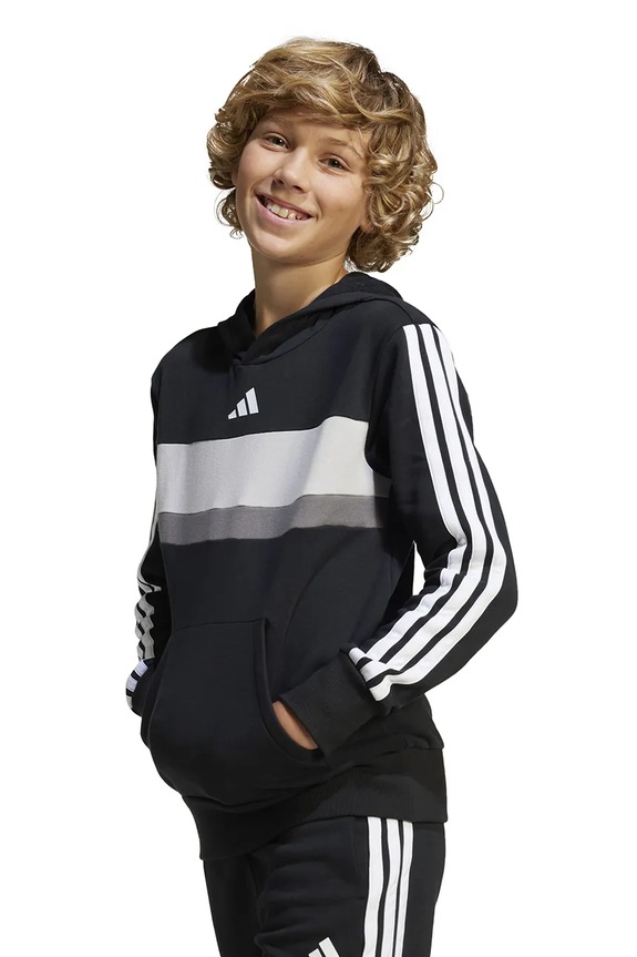 Detská mikina adidas nášivka čierna JC7480