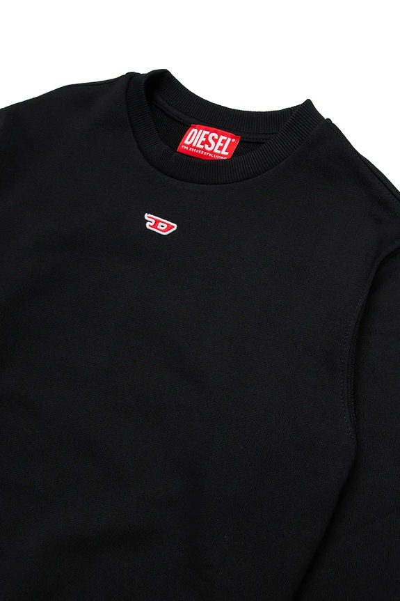 Chlapec Detská bavlnená mikina Diesel SGINND OVER SWEAT-SHIRT J02234 čierna