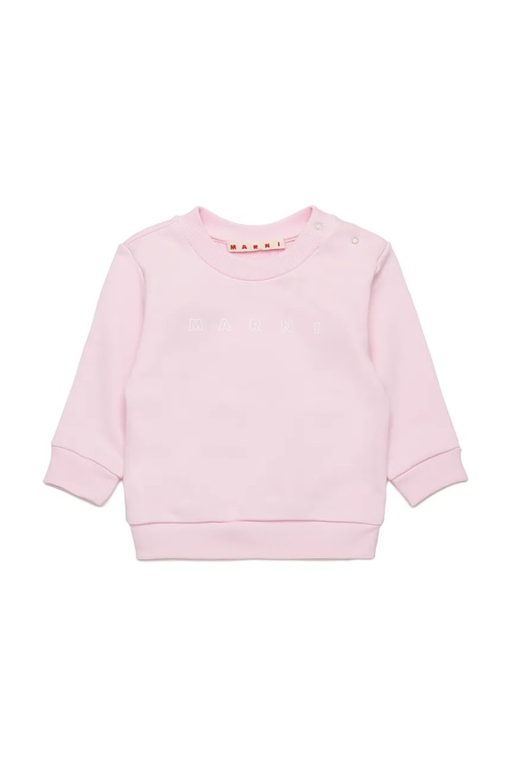 Pamučna dukserica za bebe Marni MS319B SWEAT-SHIRT print roza M01437