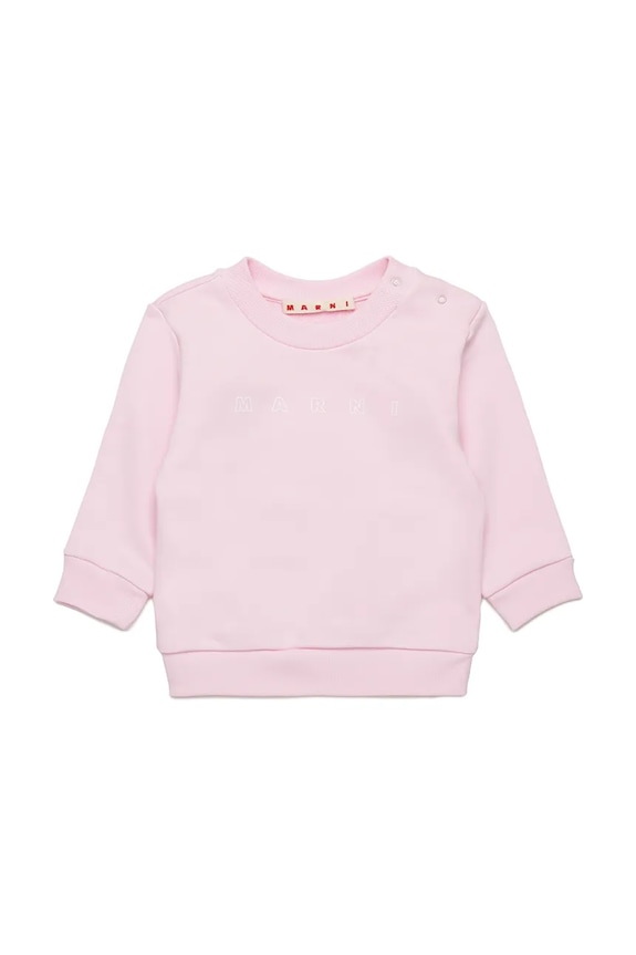 Pamučna dukserica za bebe Marni MS319B SWEAT-SHIRT print roza M01437
