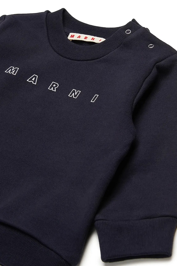 Deklice Bombažen pulover za dojenčka Marni MS319B SWEAT-SHIRT M01437 mornarsko modra