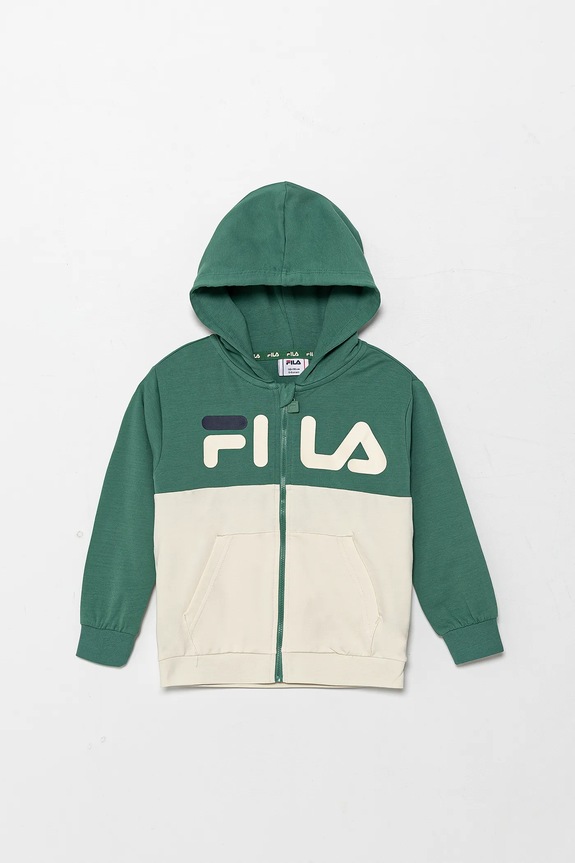 Detská mikina Fila LONAY s elastanom zelená FAK0406