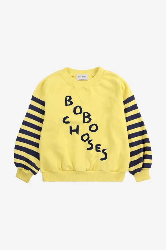 Bobo Choses hanorac de bumbac pentru copii 125AC039 galben SS25