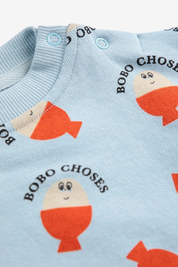 Chłopiec Bobo Choses bluza bawełniana niemowlęca Morning Egg 125AB030 niebieski