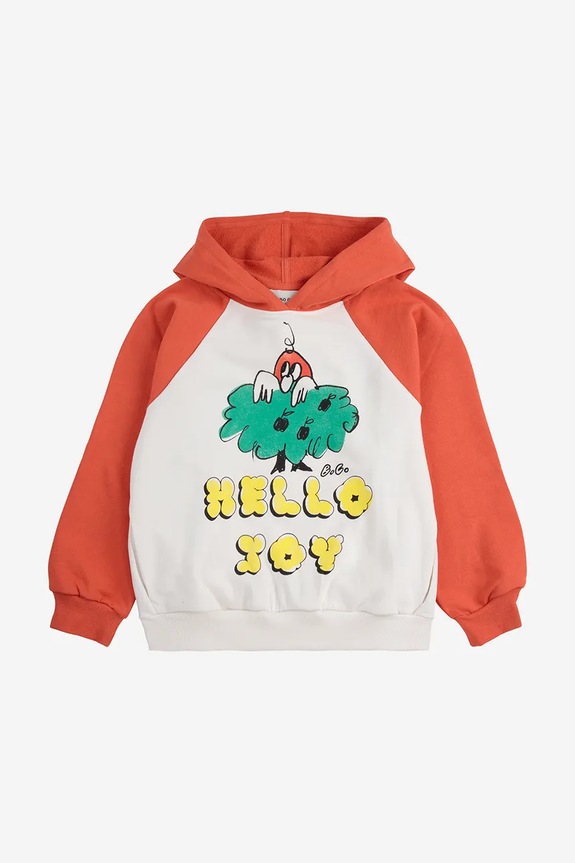 Bobo Choses hanorac de bumbac pentru copii Hello Joy 125AC044 alb SS25